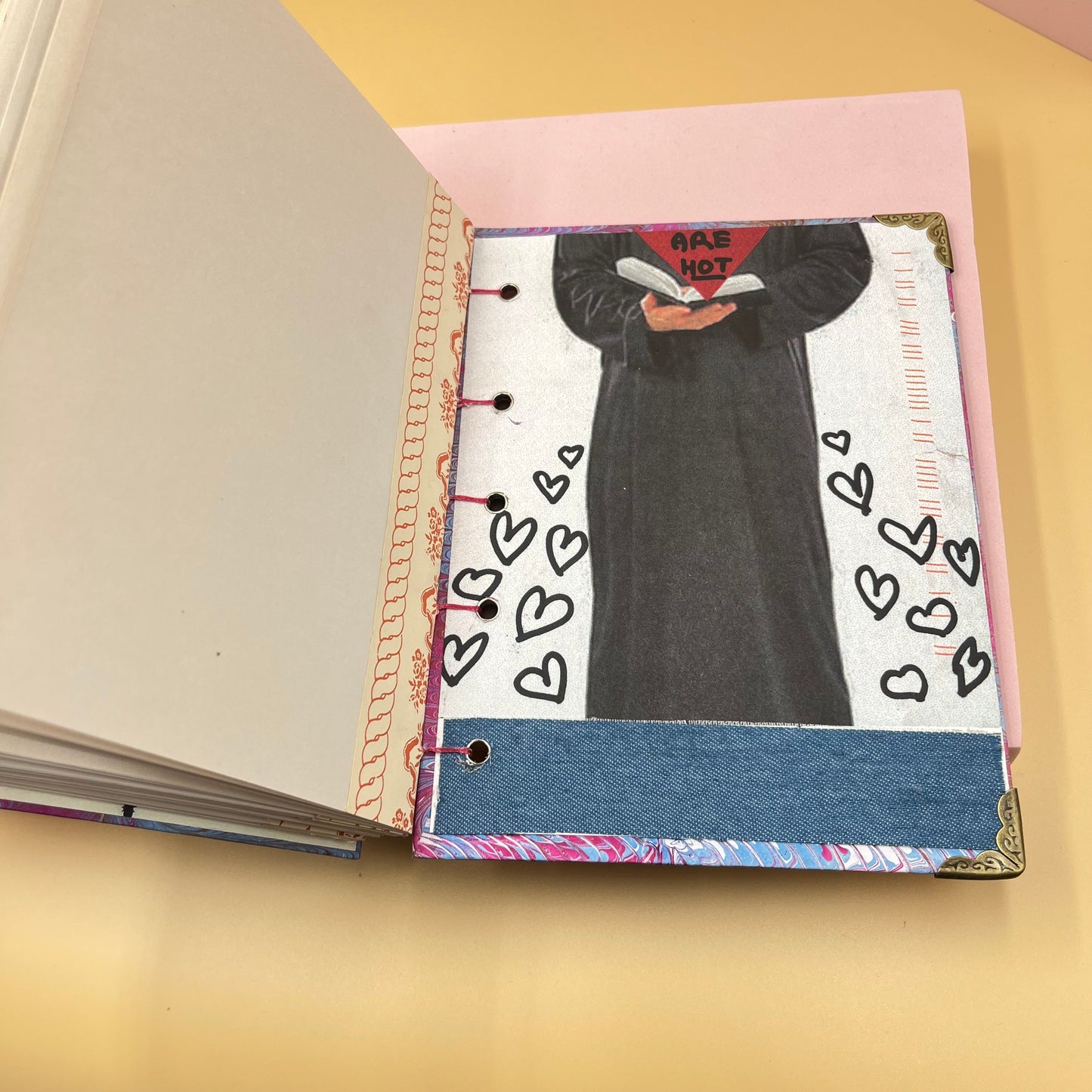 Triple ❤️ 💙🤍 Handmade Notebook