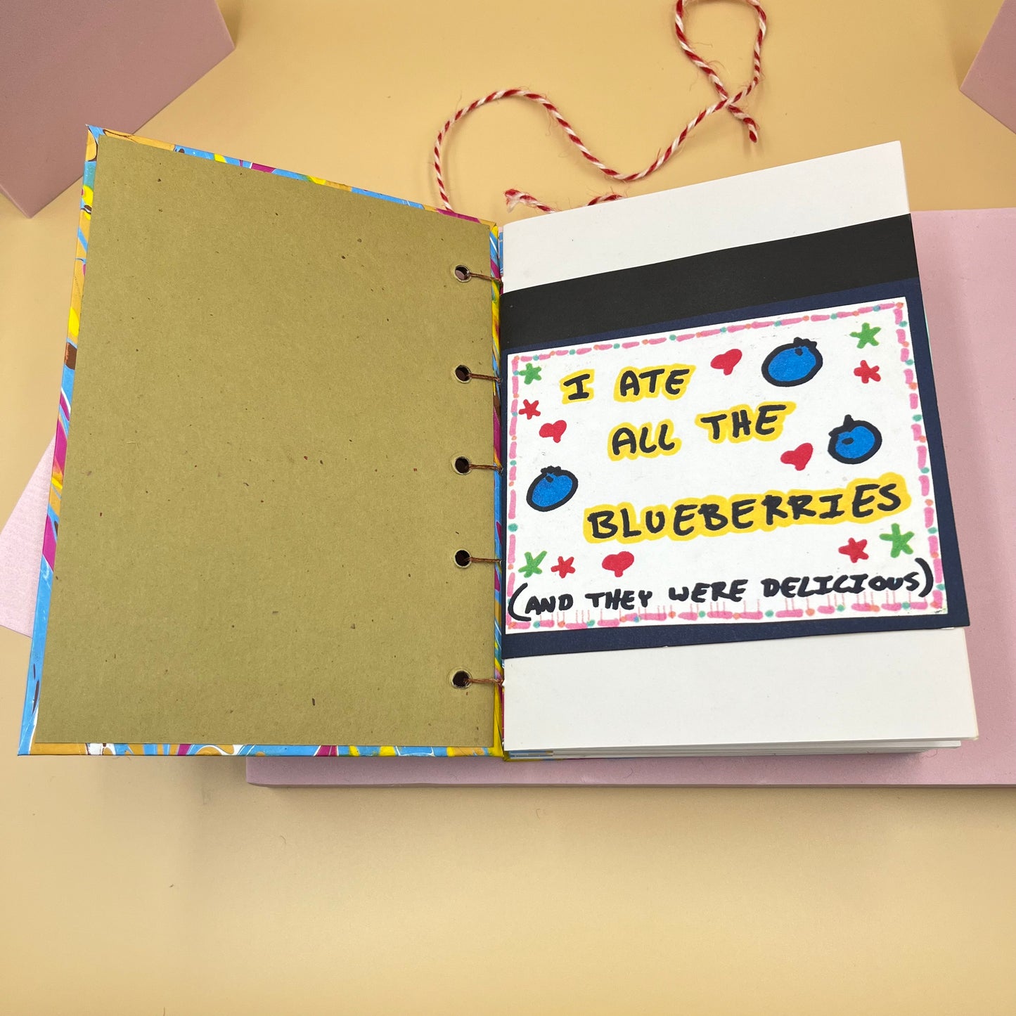 I ate all the blueberries! Handmade Notebook