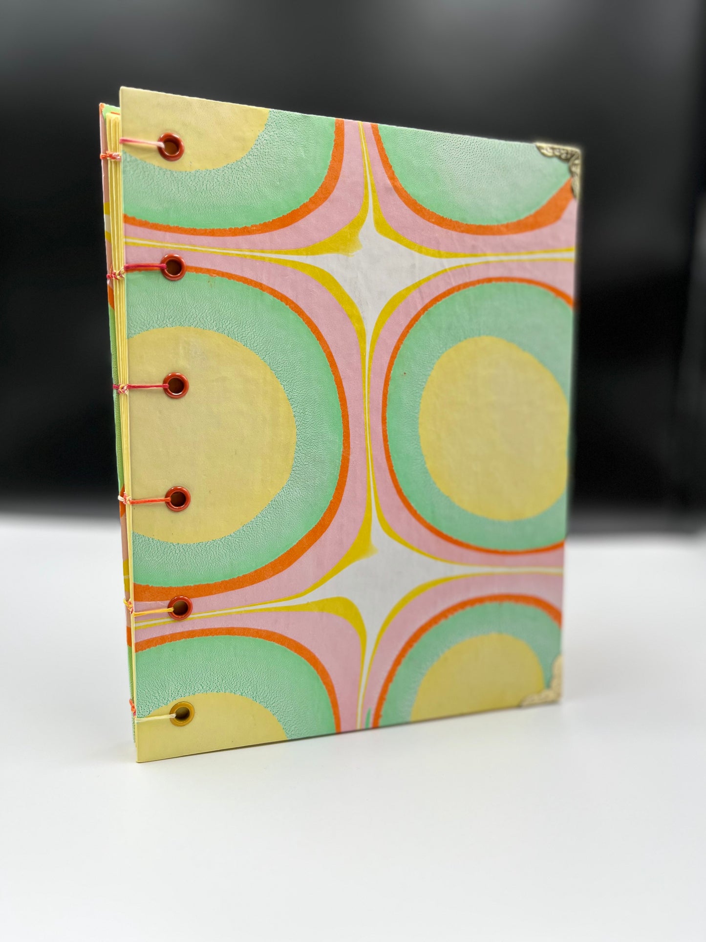 Yellow Stones! Handmade Marbled Notebook